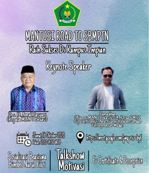 Civitas Akademika MAN 1 Bekasi menggelar Talkhsow Motivasi via daring Civitas Akademika MAN 1 Bekasi menggelar Talkhsow Motivasi via daring